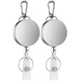 thumbnail image 1 of 2 Pcs Porte-Clés Rétractable Porte-Badge Étiquette de Nom Porte-Cartes Clip de Courroie, 2 * Porte-Badge Rétractable, Argent, 1 of 7