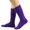 Purple, variant on WREESH Women Fashion Long Socks Running Socks Solid Color Warm Stockings From The 1980S To 1990S, Super Long Tight Knit Pile Socks Purple