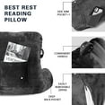 thumbnail image 5 of PHOGARY Reading Pillow Standard Bed Pillow for Sitting in Bed Couch or Floor-Backrest with Arms Support and Pockets, Kids Adult Back Pillow Bed Chair Bed Rest Reading, Dark Grey, 5 of 6