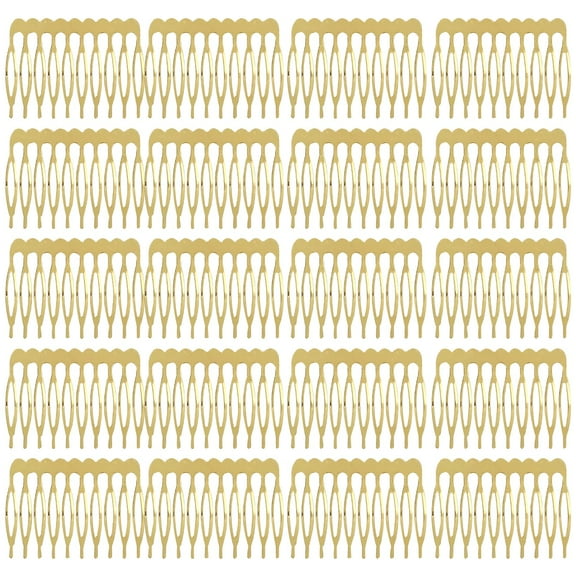 20 Pack 5 Teeth Small Tiny Silver Metal Side Hair Combs Plain Blank Crafting DIY Slide Combs Wedding Bridal Veil Combs Decorative Headpiece French Twist Updo Clip Bun Holder Hair Accessories