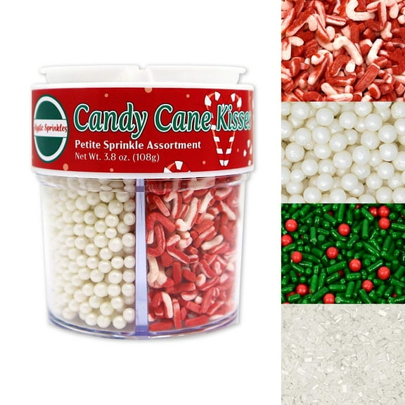 Mystic Sprinkles Candy Cane Kisses Petite Sprinkle Assortment 3.8oz