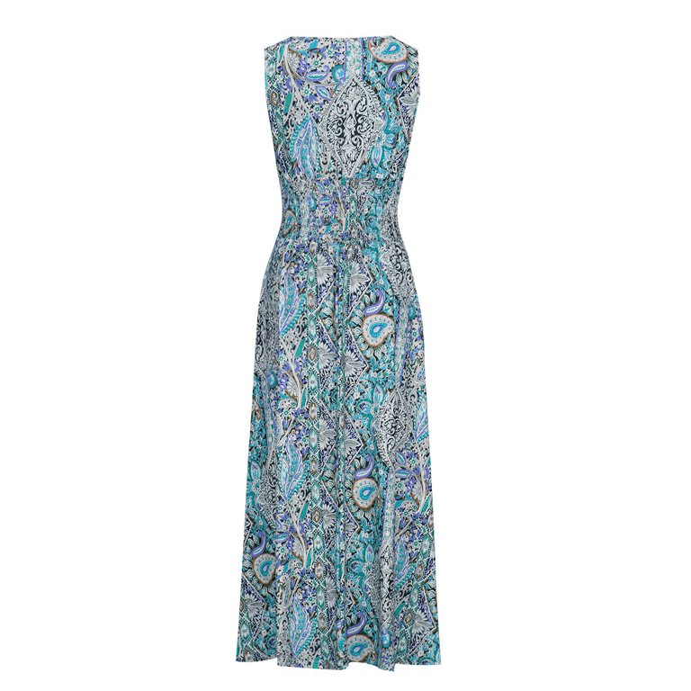 RYDCOT Summer Boho Maxi Dresses for Women 2024 Sleeveless V-Neck Wedding Guest Dress Beach Vacation Dresses for Women Tropical Sale Blue - Walmart.com RYDCOT Summer Boho Maxi Dresses for Women 2024 Sleeveless V-Neck Wedding Guest Dress Beach Vacation Dresses for Women Tropical Sale Blue - Walmart.com