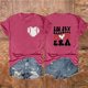 thumbnail image 2 of Camisetas de Manga Corta para las Mujeres Carta Impresa Doble Cara Suelta Tee, Casual Vintage Verano Top Mujeres, 2 of 3