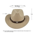 thumbnail image 2 of Hirigin Cowboy Hat for Women Men Cowgirl Hat Wide Brim Western Hats with Bull Head Panama Fedora Hat, 2 of 6