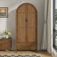thumbnail image 5 of Wardrobe Closet Modern Armoire Wardrobe Closet 70.87" with Drawers and Arched Fluted Doors Wooden Bedroom Armoires with Shelves and Hanging Rod, 5 of 8