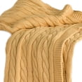 thumbnail image 3 of HomeRoots 518765 Yellow Knitted 100 Percent Cotton Throw Blanket, 3 of 5