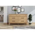 thumbnail image 3 of Camaflexi Mid Century Six Drawer Dresser - Scandinavian Oak Finish, 3 of 6