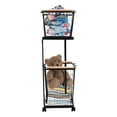 thumbnail image 4 of Denest Black Metal Laundry Basket With Wheels 2-tier Laundry Basket Rectangular Iron, 4 of 19