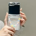 thumbnail image 2 of Phone Case for Samsung Galaxy Z Flip 6,Clear Folding Protective Phone Shell,Shockproof Anti-Fall Phone Cover with Chain (Bow), 2 of 8