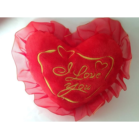 KL 9" Plush Soft Stuffed Valentine's Day I Love You Red Embroidered Heart Gift Toy New