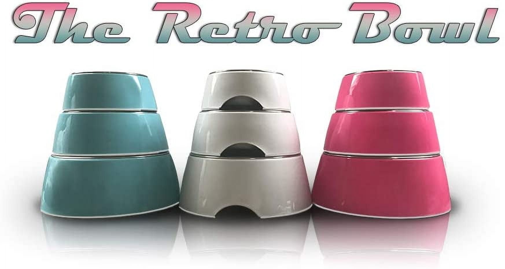 Loving Pets - Retro Bowl Dog Food Water Bowl No Tip Stainless Steel Elevated Pet Bowl No Skid Spill Proof (Large, Pink) Large Hot Pink