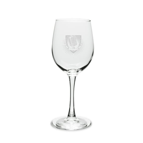 Microphone 12 oz. Deep Etched Wine Glass