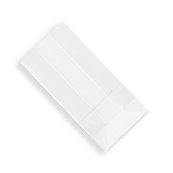 Bag Tek Clear Plastic Gusset Bag - Flat Bottom, Paper Insert, Heat Sealable - 3" x 2" x 6 1/2" - 100 count box