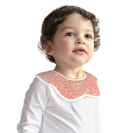 Jgfou Rose Gold Glitter Print Cotton Baby Bibs Bandana Drool Bibs for Infants Absorbent Burp Cloths for Newborns Perfect for Teething and Drooling