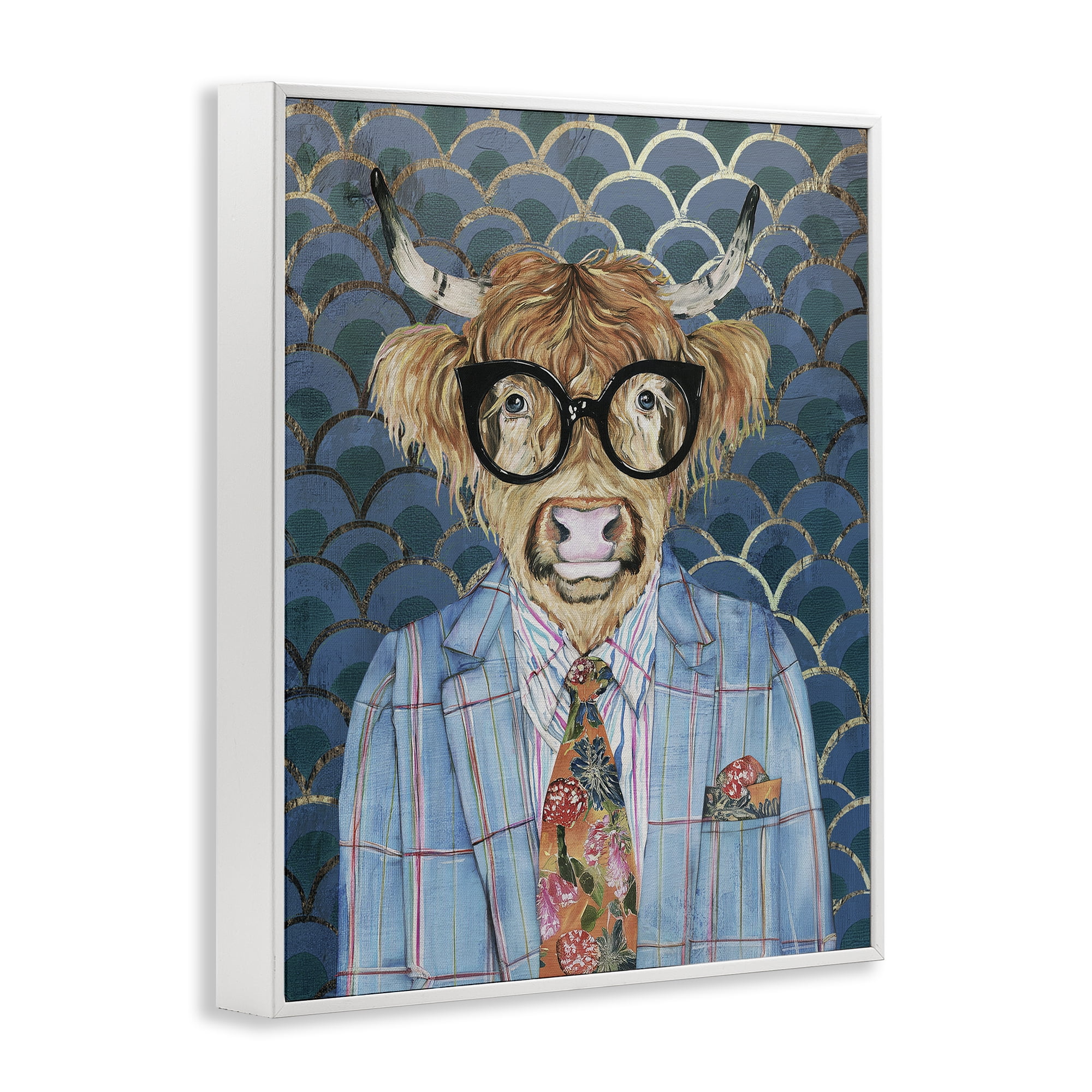 Stupell Industries Cool Highlander Portrait White Framed Giclee Art, design by Svetlana Aleynikova