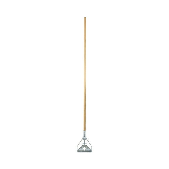 Boardwalk BWK603 1.13 in. x 62 in. #20  Screw Clamp Metal Head Wooden Mop Handle - Natural