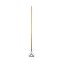 Boardwalk BWK603 1.13 in. x 62 in. #20 Screw Clamp Metal Head Wooden Mop Handle - Natural