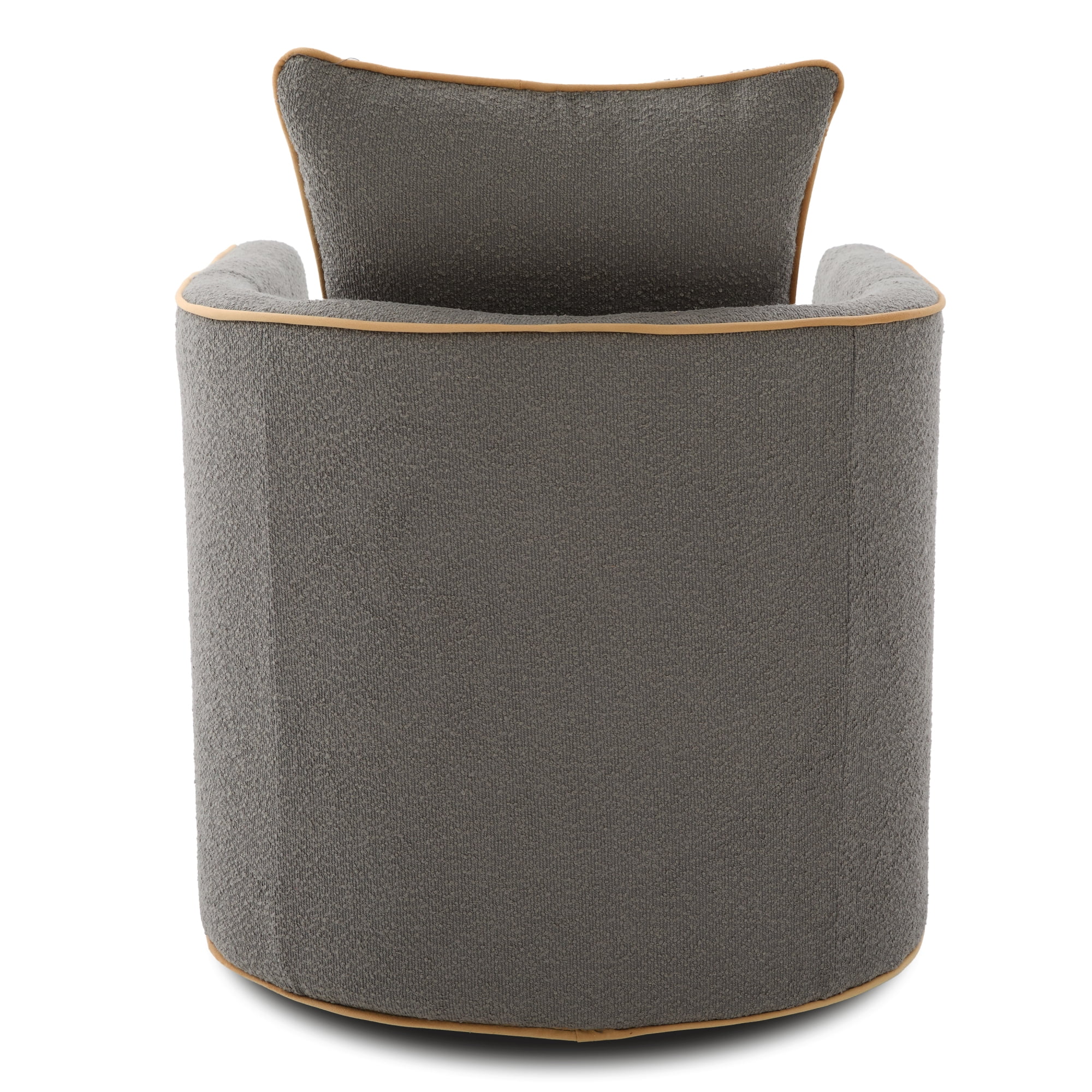 Leumius Swivel Accent Chair, Upholstered Club Chair Barrel Sofa Chair for Living Room, Reading Corner and Small Spaces, Light Grey