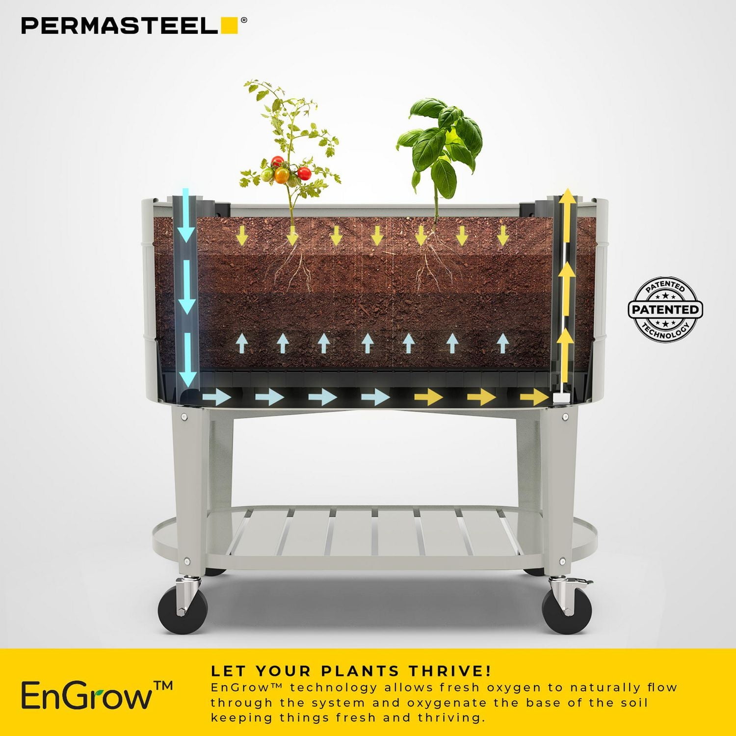Permasteel - Jardinière surélevée avec technologie EnGrow - IVOIRE