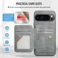 thumbnail image 3 of Dteck Detachable Wallet Case for Google Pixel 9 Pro XL,Magnetic Leather Card Slot Wallet 2 in 1 Case Shockproof Kickstand Cover for Google Pixel 9 Pro XL,Gray, 3 of 6