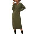 thumbnail image 1 of Vestido de manga larga para mujer, vestido elegante sexy, vestido midi, vestido suéter, 1 of 5