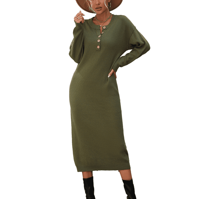Vestido de manga larga para mujer, vestido elegante sexy, vestido midi, vestido suéter