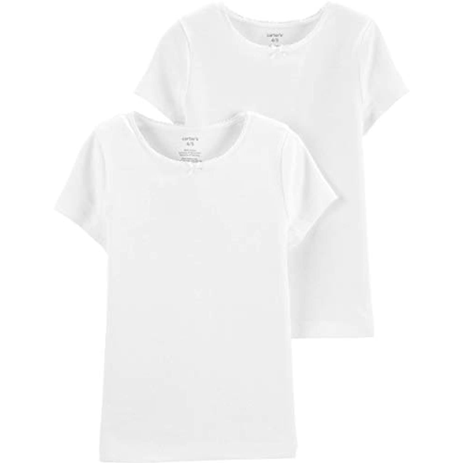 Carters Girls 2T14 2 Pack Undershirt (White 14)
