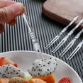 thumbnail image 4 of 200Pcs Disposable Plastic Fruit Forks,4" Cocktail Picks Sticks, Mini Appetizer Dessert Food Cake Forks for Daily Use Set Toothpick Forks Portable Salad Fruit Forks(White), 4 of 7