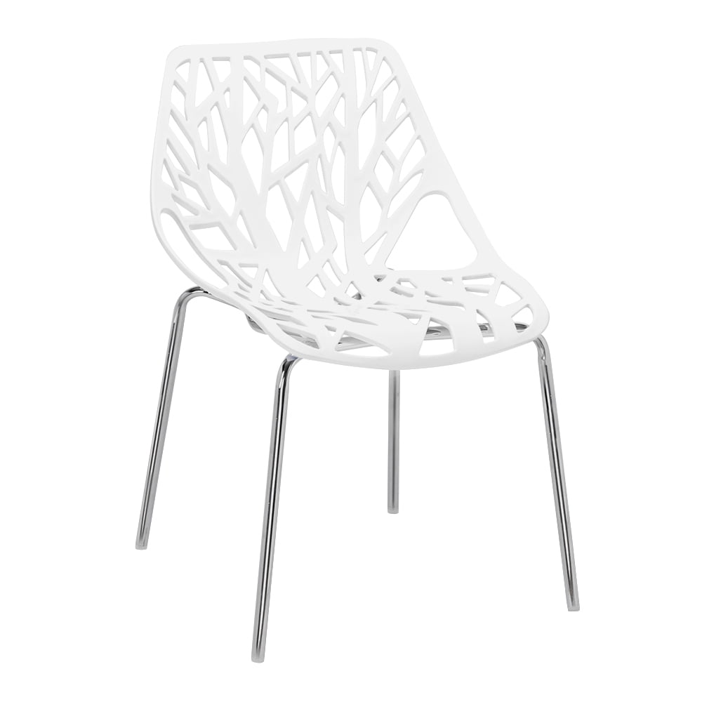 Ktaxon Dining Chairs (Set of 4)  Modern Nest Style Lounge Chairs Kid-Friendly Birch Chairs, Stackable Modern Chair white