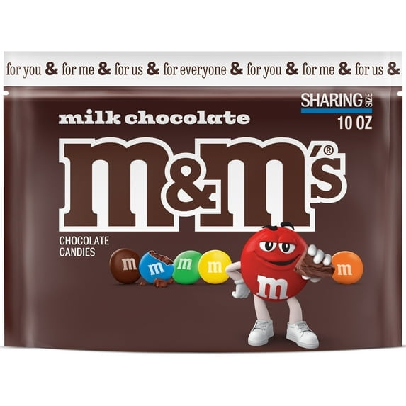 M&M's Milk Chocolate Summer Candy, Sharing Size - 10 oz Resealable Bag (Pack of 2)