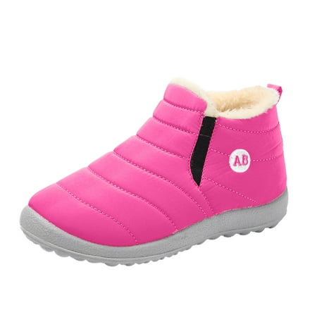 

wofedyo baby essentials Childrens Winter Childrens Boots Flat Splashing Warm Short Tube Snow Boots baby shoes