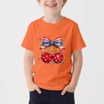 thumbnail image 2 of Kukoosong Kids Patriotic Print T-Shirt, Boys Girls American Flag Bow 4th of July Graphic Tee, Short Sleeve Casual Holiday Tops, 2 of 6