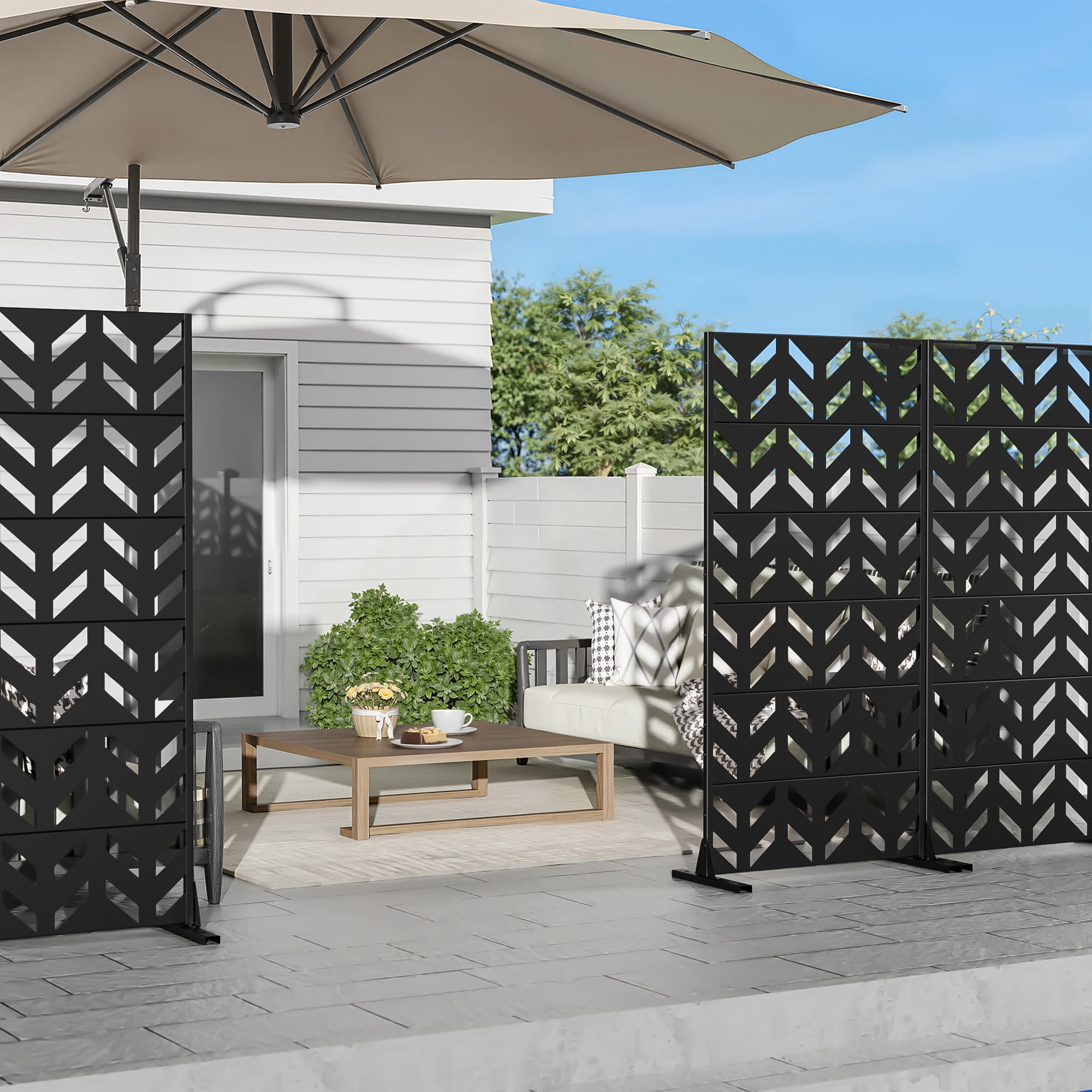 MAYEERTY Privacy Screen Fence, Heavy Duty Fence Privacy Screen Outdoor 72x35x16in 6-Piece Set