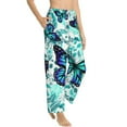thumbnail image 2 of Fotbe Blue Floral with Butterflies Women's Pajama Pants,Sleepwear Pants,Pj Bottoms Drawstring And Pockets-Small, 2 of 9