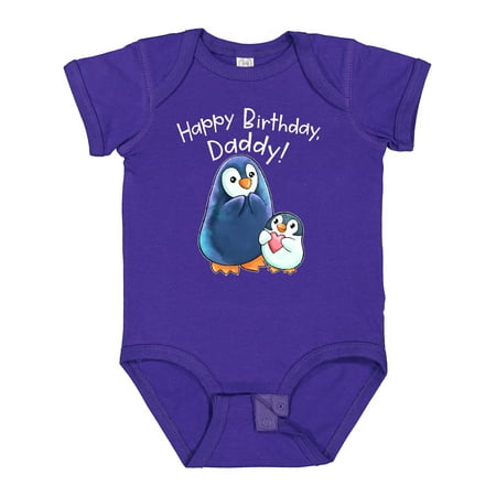 

Inktastic Happy Birthday Daddy!- Cute Penguins Gift Baby Boy or Baby Girl Bodysuit