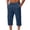 Navy, variant on BRGZLK Capri Pants For Men'S Cropped Pants Fashionable Solid Color Straight Leg Elastic Waist Drawstring Baggy Casual Beach Dress Trousers with Pockets