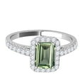 thumbnail image 2 of Rings for Women 2.55 Carat Diamond and Emerald Shaped Green Amethyst Ring Prong 10K Rose, White and Yellow Gold, 2 of 5