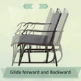 thumbnail image 6 of Outsunny Set of 3 Rocking Glider Chair w/ Table Mesh Patio Outdoor Furniture, Gray, 6 of 11
