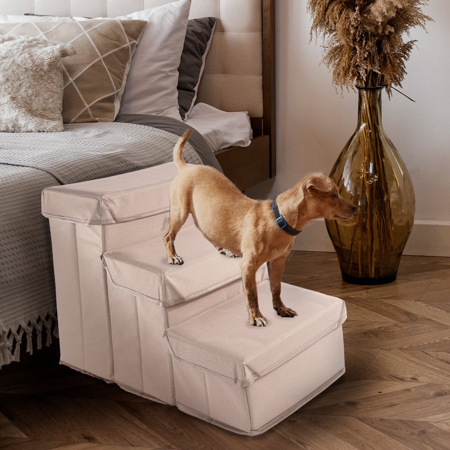 Precious Tails 3-Step Storage Foldable Cat Dog Pet Steps