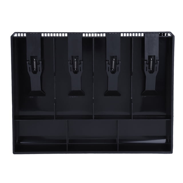shoplic Caja registradora - Caja registradora Insertar Bandeja de reemplazo 4 Billetes 3 Monedas Caja de Almacenamiento de Dinero(Negro)