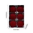 thumbnail image 3 of Hvmvliv 6-Count Flocked Christmas Balls Set Multiple Styles Tree Decorations Party Ornaments Red, 3 of 9
