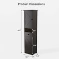 thumbnail image 5 of LAUSAINT HOME Bathroom Storage Cabinet, Tall Black Storage Cabinet with 2 Doors  for Home, Kitchen, 5 of 10