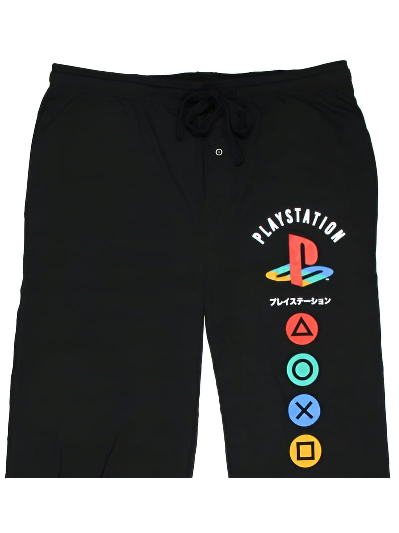 PlayStation Mens' Controller Button Icons Logo Lounge Sleep Pajama