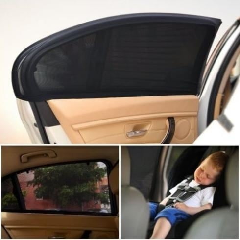 2Pcs Car Window Sun Visor Shade Mesh Cover Baby UV Protector Shield Curtain