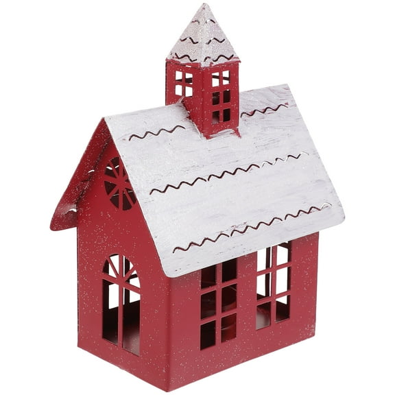 Mobestech Tiny Tabletop House Christmas Village House Multi Iron 1Set Candle Holder