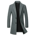 thumbnail image 5 of INSPIRE CHIC Winter Trench Coat for Men's Single Breasted Slim Fit Business Overcoats, 5 of 5
