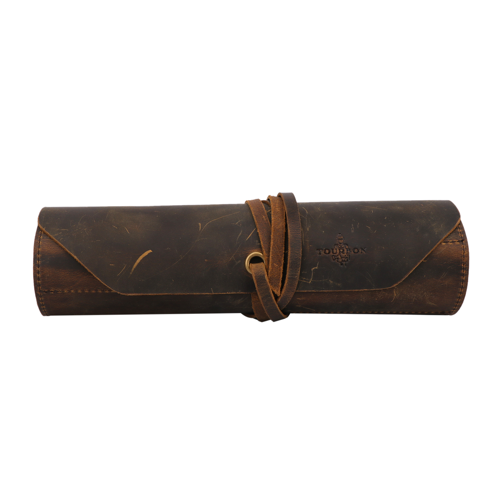 TOURBON Tools Roll Up Bag (8 Slots) Leather Portable Carry Pouch Workshop Storage Splier Tool Organizer Woodworking