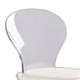 thumbnail image 3 of Silla Benzara BM304618, asiento transparente de piel vegana sin brazos de 19 pulgadas, 3 of 6