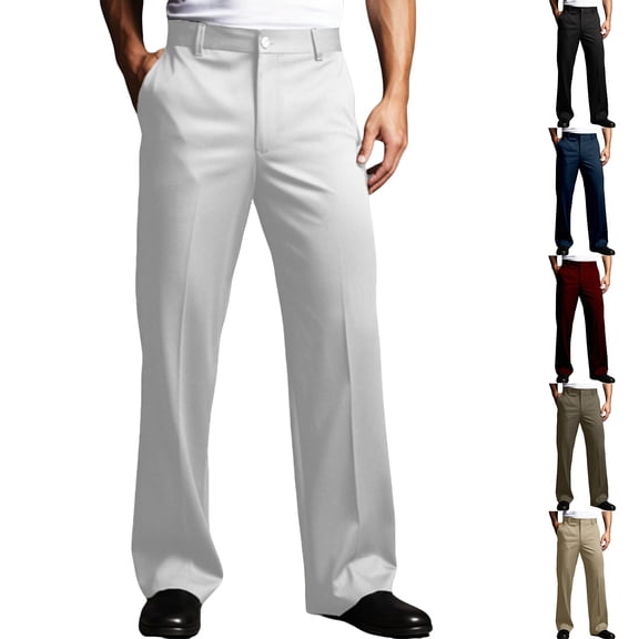 Dwellite Mens Dress Pants Slim Fit Pleated Straight Leg Trousers Classic Business Casual Trousers 2026 Wine 3XL