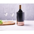 thumbnail image 5 of Sol Living Wine Chiller Bucket - Double Wall Stainless Steel Barware - Wine & Champagne Holder - Cooler for Home, Bars, Restaurants, Commercial Use - Half Copper Ribbed - Half Black Matte, 1.6 qt, 5 of 8